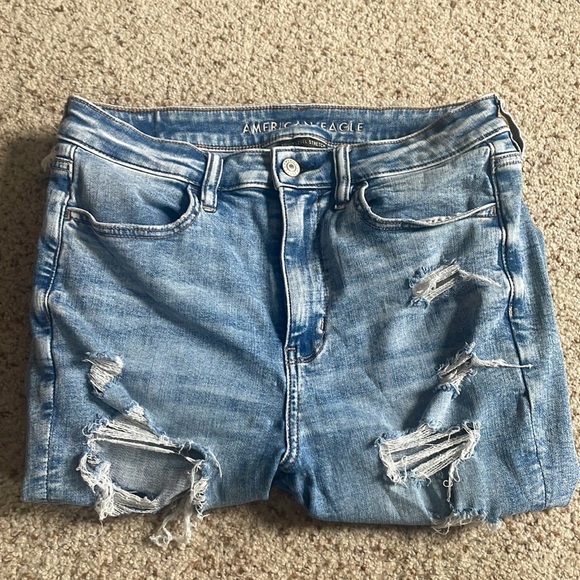 COPY - These are high rise, ripped jeans from American Eagle. The color is ligh… - Picture 6 of 6